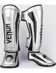 Venum Elite Standup Shinguards - Silver/Black