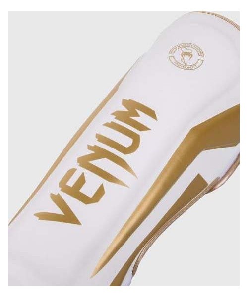 Säärekaitsmed Venum Elite Standup - valge/kuld