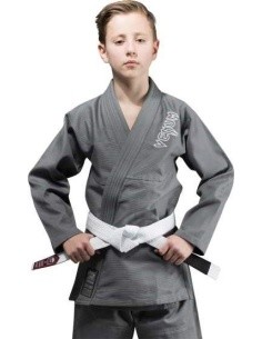 BJJ kimono Venum Contender Kids valge vööga, hall