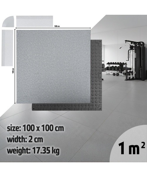 Heavy-Duty Floor Mat inSPORTline Luxteko Waffle 100 x 100 x 2 cm - Mramor
