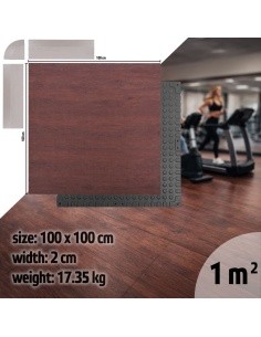 Heavy-Duty Floor Mat inSPORTline Luxteko Waffle 100 x 100 x 2 cm - Wood
