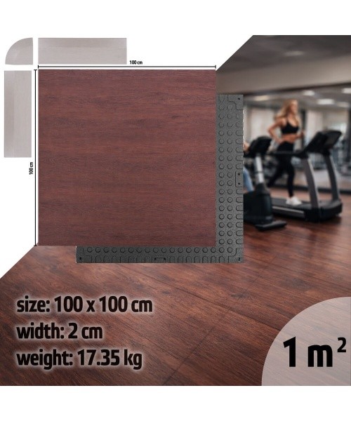 Heavy-Duty Floor Mat inSPORTline Luxteko Waffle 100 x 100 x 2 cm - Wood