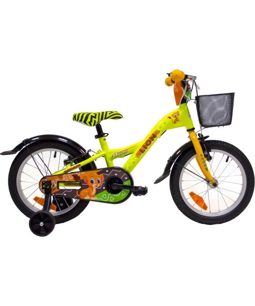Jalgratas 4KIDS Lion 16", suurus 10" (25,5 cm) (alumiinium, kollane)