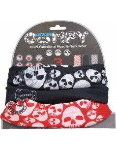 Universal Multi-Functional Neck Warmer Oxford Comfy 3-Pack - Skulls