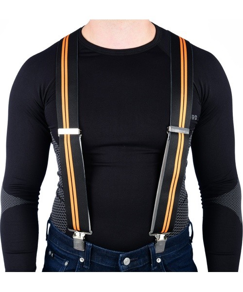 Suspenders Oxford Riggers - Cruiser, Black with Orange Stripes