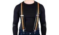 Suspenders Oxford Riggers - Cruiser, Black with Orange Stripes