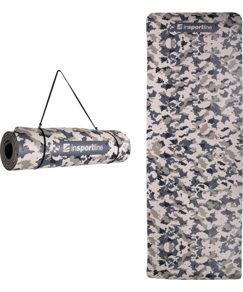 Exercise Mat inSPORTline Camu 173x61x0.8 cm - Grey Camouflage