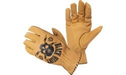Nahast mootorratturi kindad W-TEC Black Heart Skull - Kaamel