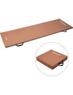 Folding Gymnastics Mat inSPORTline Trifold 195 x 90 x 5 cm - Brown
