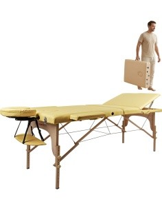 Massage Table inSPORTline Japane 3-Piece Wooden - Gold