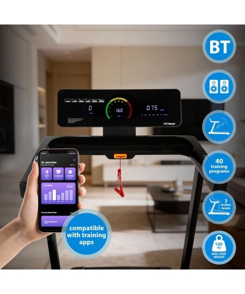 Elektriline jooksulint HMS BE5872N Bluetoothiga ja treeningrakendustega