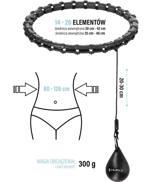 HHW11 Plus Size must hularõngas raskusega HMS