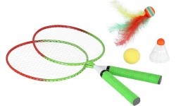 NRZ051 STEEL / BADMINTON SET 2 ROCKETS + SHUTTLECOCKS + BALLS JUNIOR NILS