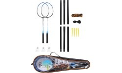 NRZ012 STEEL / BADMINTON SET 2 ROCKETS + 3 SHUTTLECOCKS + MESH + COVER NILS