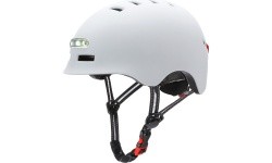 Beaster BS51BL Helmet with LED Lights, Size M, White