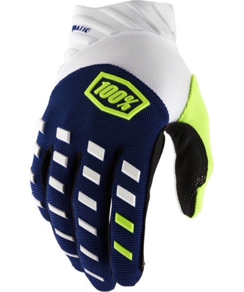 Motocross Gloves 100% Airmatic Blue/White - White/Blue