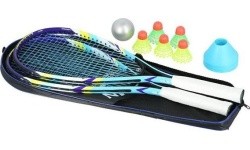 NRS005 CROSSMINTON SET 2 ROCKETS + SHUTTLECOCKS + MARKERS + BALL + COVER NILS