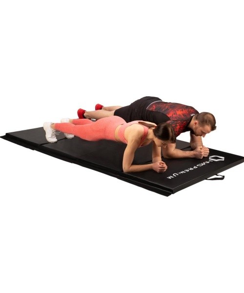Gymnastic Foldable Mattress HMS Premium MGS01 2400x1200mm, Black