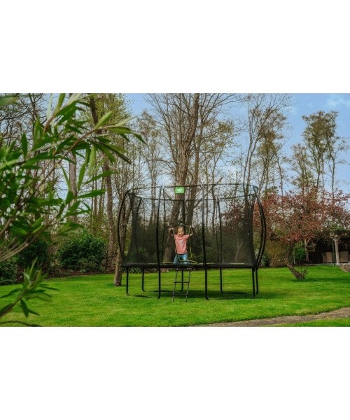 EXIT Silhouette trampoline 214x305cm - black Outdoor Rectangular Coil spring Above ground trampoline