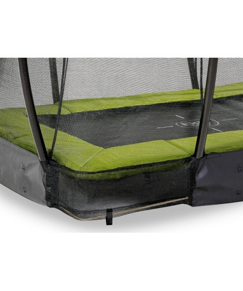 EXIT Silhouette ground trampoline 153x214cm with safety net - green