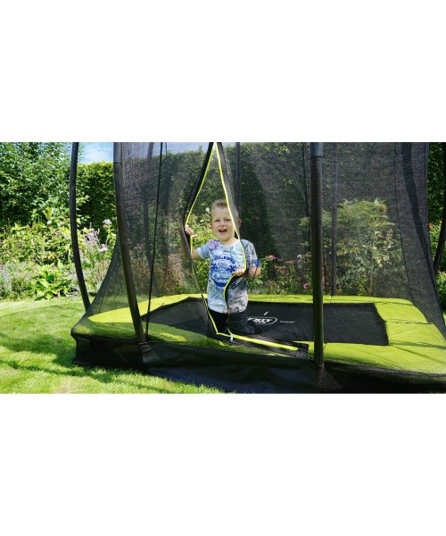 EXIT Silhouette ground trampoline 153x214cm with safety net - green
