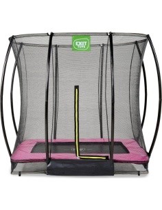 Süvistatav batuut EXIT Silhouette 153x214 cm turvavõrguga – roosa