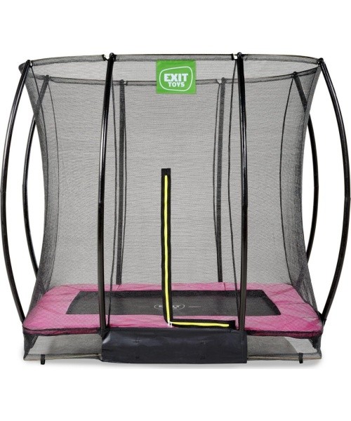 Süvistatav batuut EXIT Silhouette 153x214 cm turvavõrguga – roosa