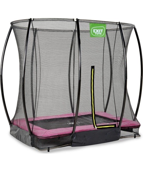 Süvistatav batuut EXIT Silhouette 153x214 cm turvavõrguga – roosa