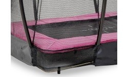 Süvistatav batuut EXIT Silhouette 153x214 cm turvavõrguga – roosa