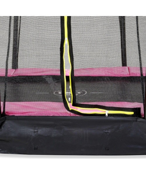 Süvistatav batuut EXIT Silhouette 153x214 cm turvavõrguga – roosa