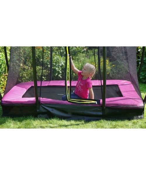 Süvistatav batuut EXIT Silhouette 153x214 cm turvavõrguga – roosa