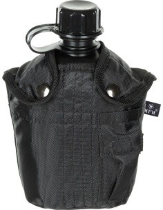 Pastic Canteen with Cover MFH - Black, 1l