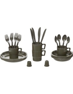 Plastic Mess Kit MFH - Green, 26-part