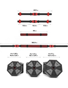 SGC20  BARBELL AND DUMBBELLS COMPOSITE HMS - 20 kg