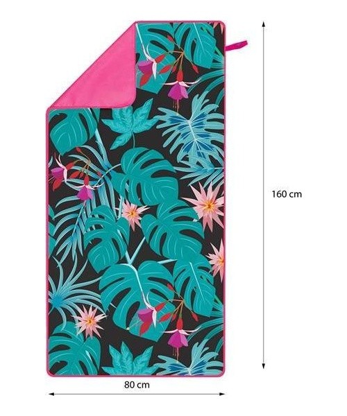 Microfibre Towel Nils Camp NCR14 Leaves, 160x80cm