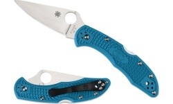 Folding Knife Spyderco C11FPBL Delica 4, Flat Ground, Blue