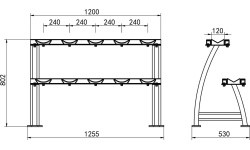 STR38 DOUBLE LEVEL DUMBBELL RACK COMMERCIAL HMS