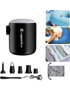 Multifunctional Mini Pump w/ Light inSPORTline Karlston - Black
