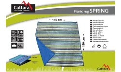 Pikniku tekk Cattara Spring sinine triibuline 150x150 cm