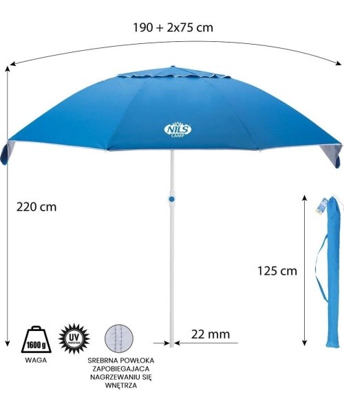 NC7822 BEACH UMBRELLA XL NILS CAMP