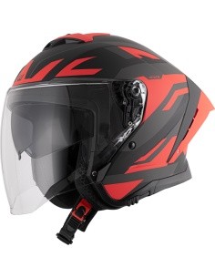 Mootorrattakiiver W-TEC Voltik Graphic - Punane