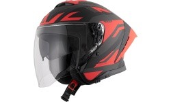 Mootorrattakiiver W-TEC Voltik Graphic - Punane