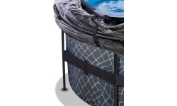 EXIT Stone pool ø488x122cm with sand filter pump and dome and heat pump - grey