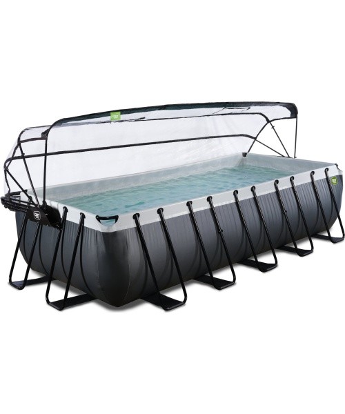 EXIT Black Leather bassein 540x250x122cm liivafiltri pumba ja kupliga – must