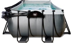 EXIT Black Leather pool 540x250x122cm with sand filter pump and dome - black