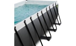EXIT Black Leather pool 540x250x122cm with sand filter pump and dome - black