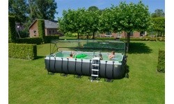 EXIT Black Leather pool 540x250x122cm with sand filter pump and dome - black