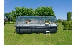 EXIT Black Leather pool 540x250x122cm with sand filter pump and dome - black