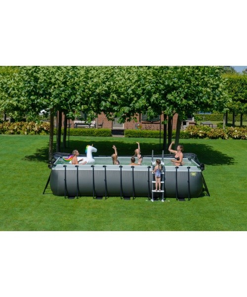 EXIT Black Leather bassein 540x250x122cm liivafiltri pumba ja kupliga – must