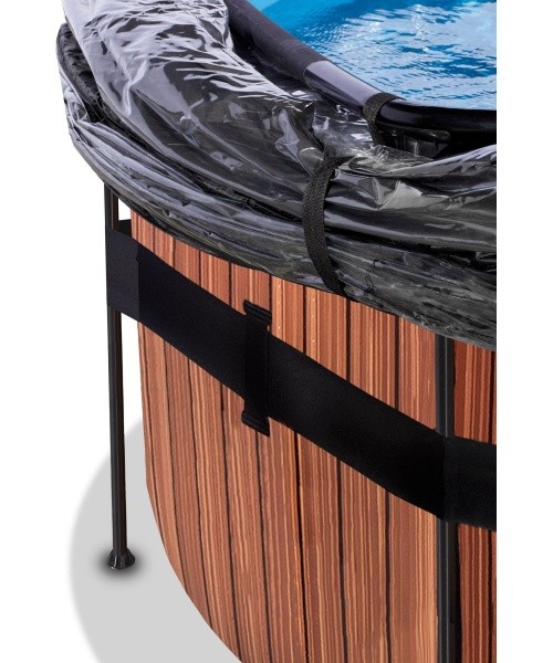 EXIT puitbassein ø488x122 cm liivafiltripumba ja kupliga – pruun